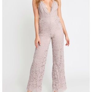 Tobi Odette Wide-Leg Jumpsuit, Champagne - S